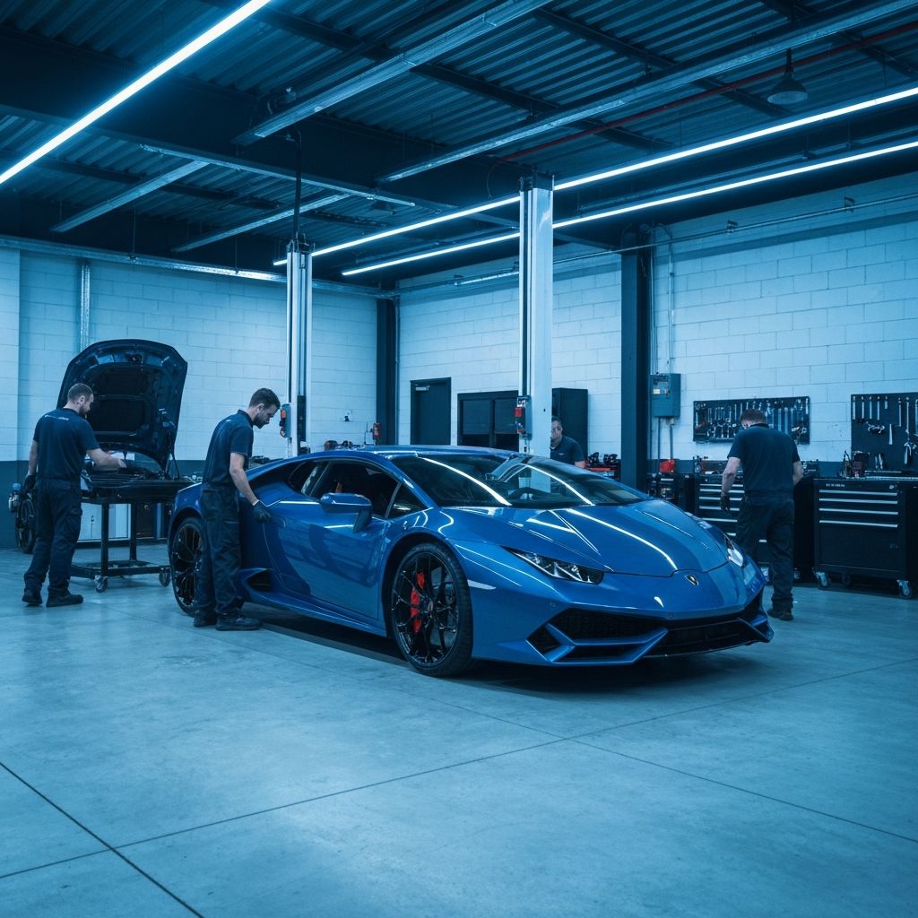 Professional auto repair shop interior